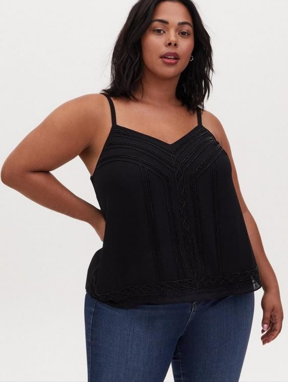 torrid Sophie Chiffon Beaded Swing Cami
